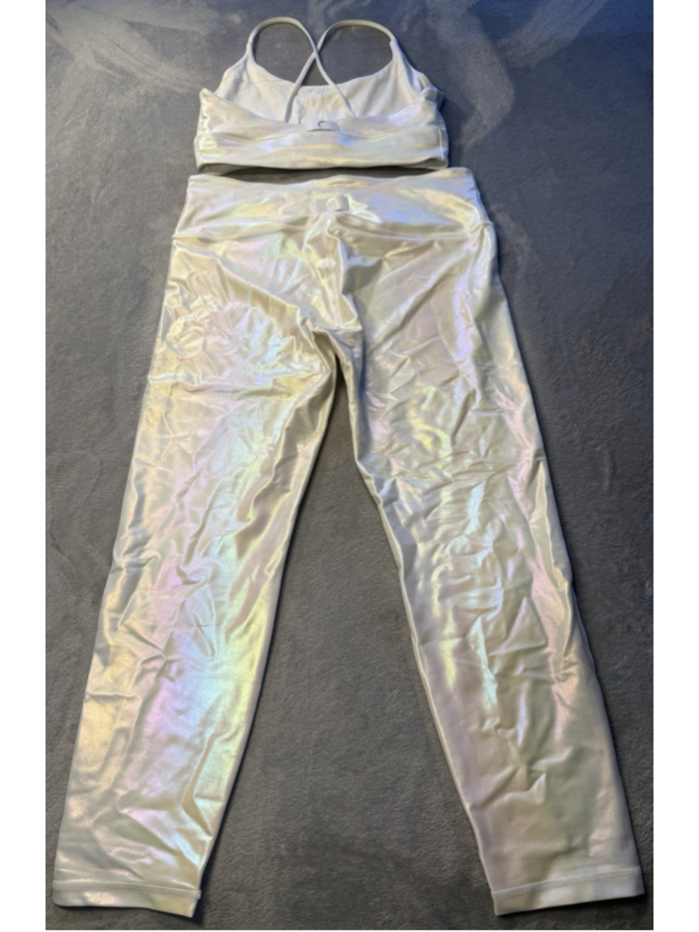 ZYIA ACTIVE 2 PC White Iridescent Lux Unicorn Women’s Size 14-16 And Large